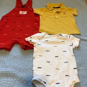 Baby boy car themed clothing set